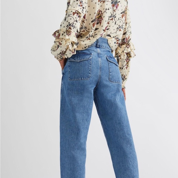 NWT Edwin Anthropology Isla Jeans Crush Size 31 Ankle Length Pleated High Waist - Picture 13 of 16